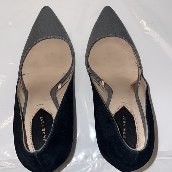 Zara colorblock gray black contrasting high heel - Picture 7 of 10